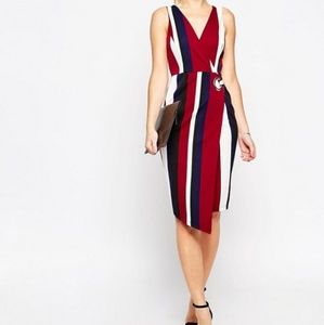 ASOS Bold Stripe Wrap Pencil with Eyelet
